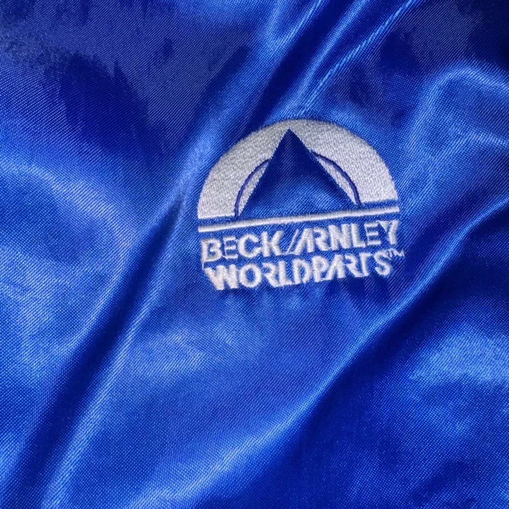 Vintage Swingster Beck Arnley World Parts Blue Bomber Jacket Men’s size Medium